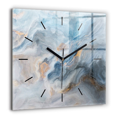 Horloge murale carrée 60x60 cm Motif de marbre