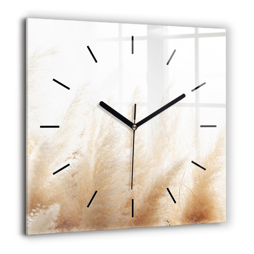 Pendule carrée en verre 60x60 cm Épi de blé