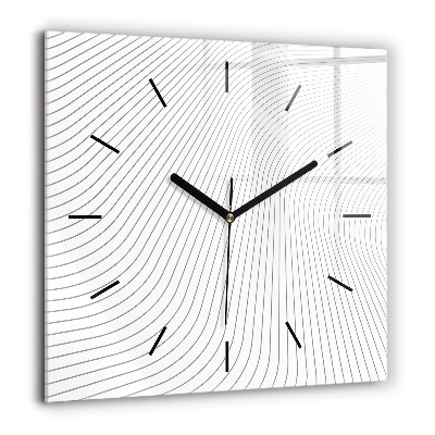 Pendule carrée en verre 60x60 cm Lignes abstraites
