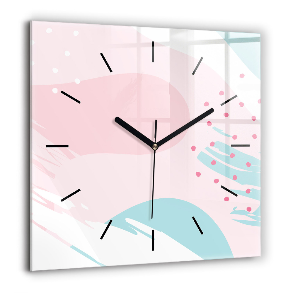 Horloge murale carrée 60x60 cm Abstraction pastel