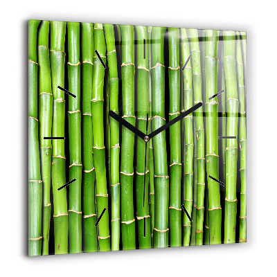 Horloge carrée en verre 60x60 cm Bambou asiatique