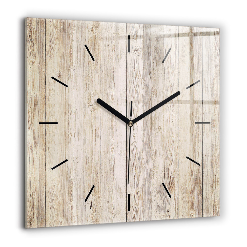 Horloge carrée en verre 60x60 cm Panneaux en bois