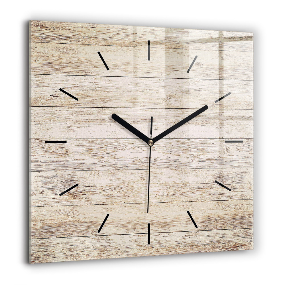 Horloge murale carrée 60x60 cm Panneaux de bois