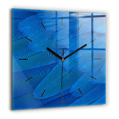Horloge murale carrée 60x60 cm Plume d'oiseau