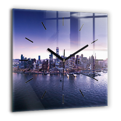 Pendule carrée en verre 60x60 cm Vue de San Francisco