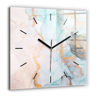 Horloge carrée en verre 60x60 cm Image abstraite