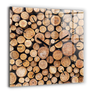 Pendule carrée en verre 60x60 cm Cercles d'arbres