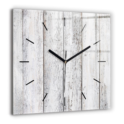 Pendule carrée en verre 60x60 cm Planches peintes