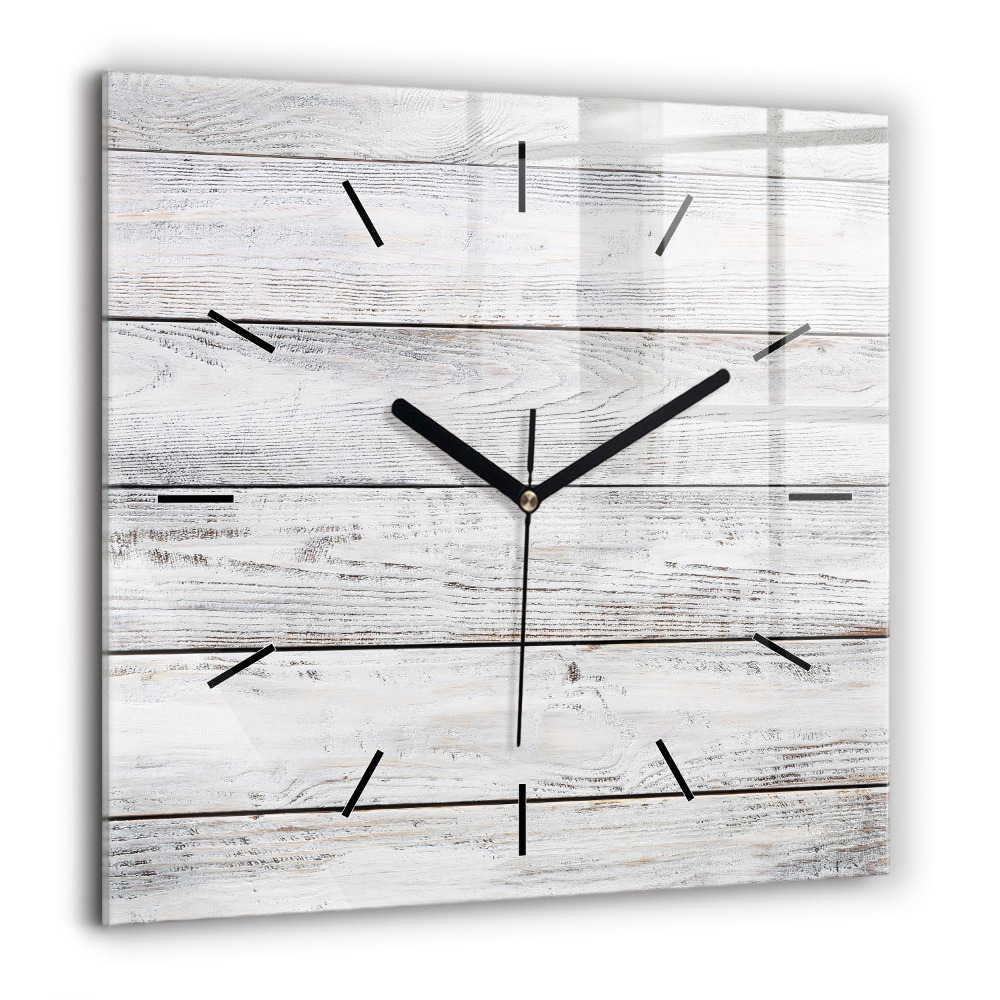 Horloge carrée en verre 60x60 cm Planches peintes