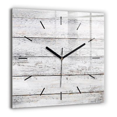 Horloge carrée en verre 60x60 cm Planches peintes