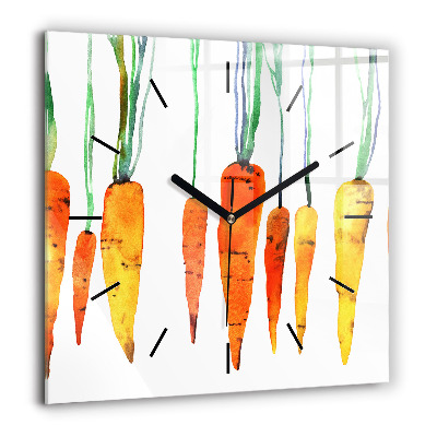 Horloge murale carrée 60x60 cm Illustration de carottes