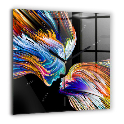 Horloge murale carrée 60x60 cm Art émotionnel