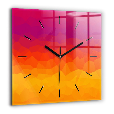 Pendule carrée en verre 60x60 cm Abstraction colorée