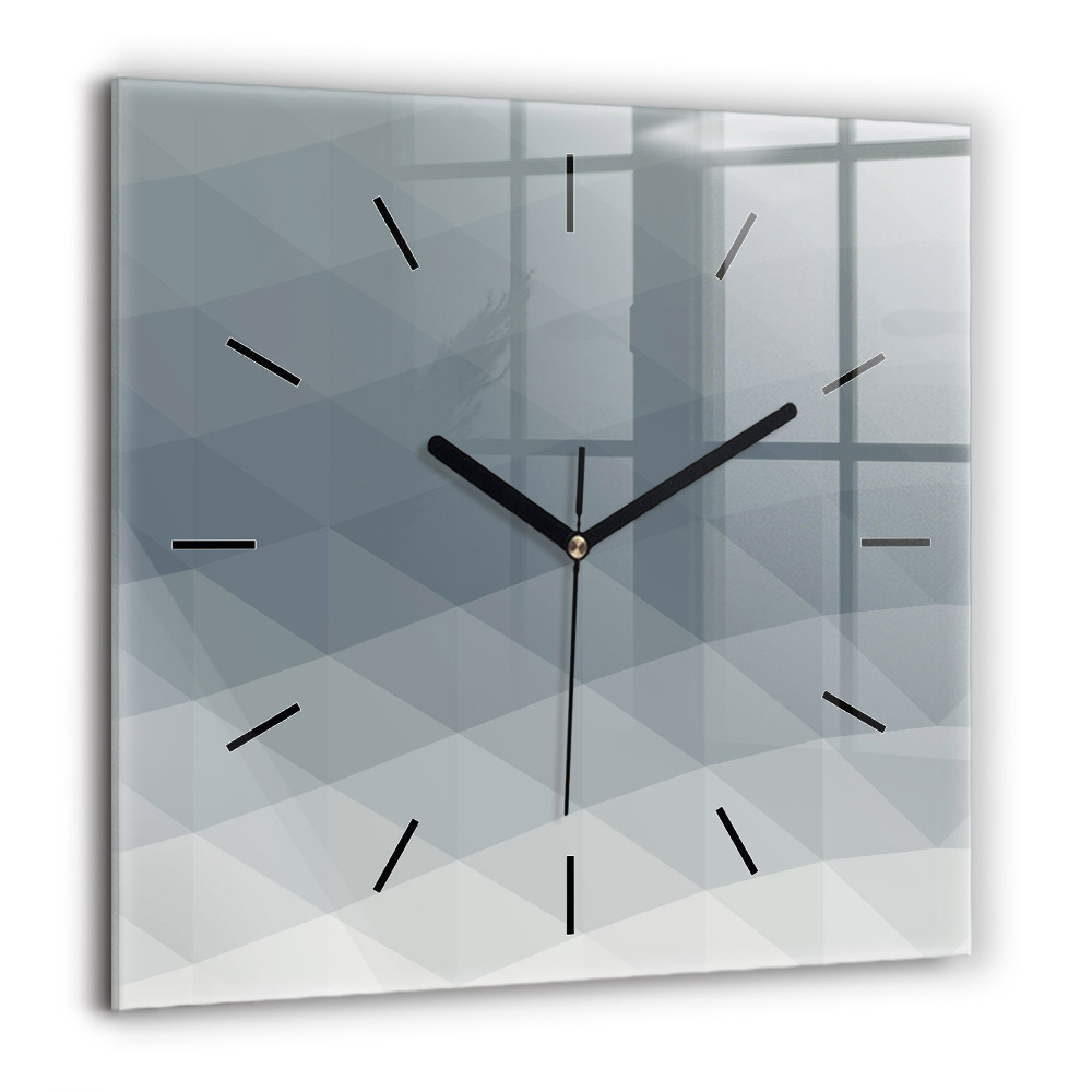 Horloge carrée en verre 60x60 cm Abstraction grise