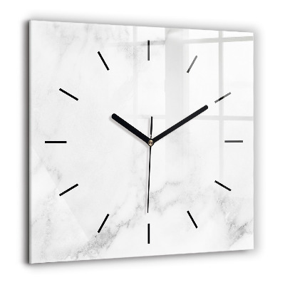 Horloge carrée en verre 60x60 cm Marbre élégant
