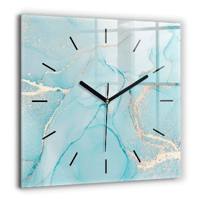 Horloge carrée en verre 60x60 cm Marbre décoratif