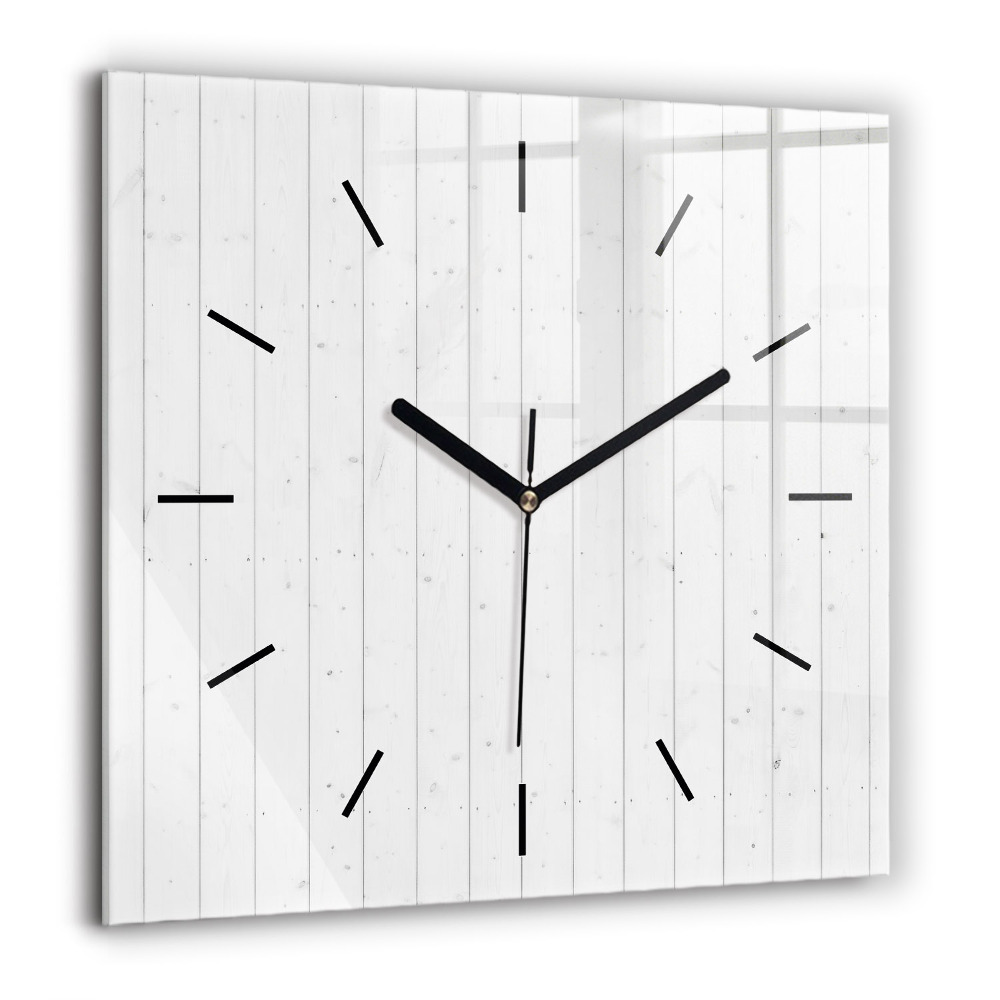 Horloge murale carrée 60x60 cm Motif de panneaux en bois