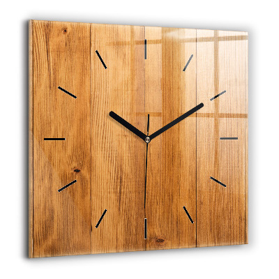 Horloge carrée en verre 60x60 cm Planches en bois
