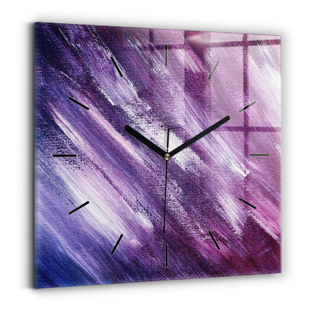 Horloge carrée en verre 60x60 cm Texture de peinture acrylique