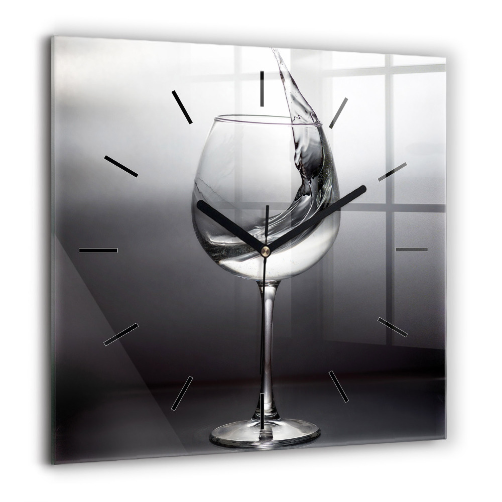 Horloge murale carrée 60x60 cm Verre à vin