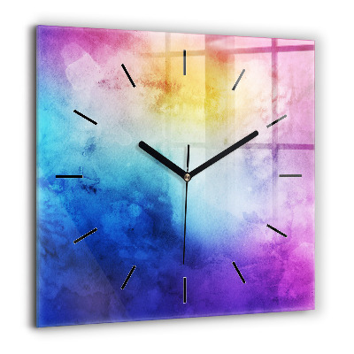 Horloge murale carrée 60x60 cm Taches colorées