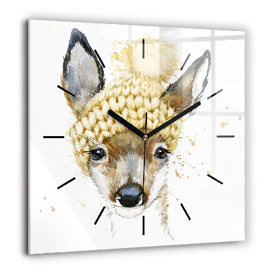 Horloge murale carrée 60x60 cm Cerf