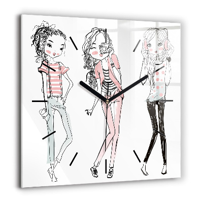 Pendule carrée en verre 60x60 cm Mode féminine