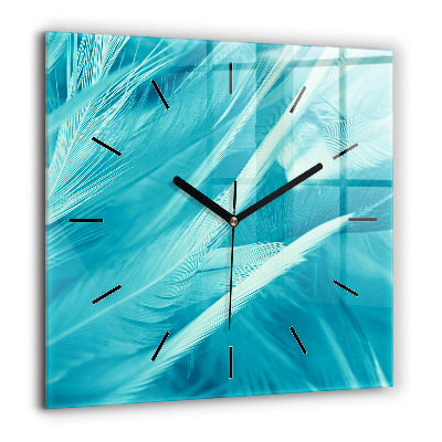 Horloge carrée en verre 60x60 cm Vert turquoise vintage