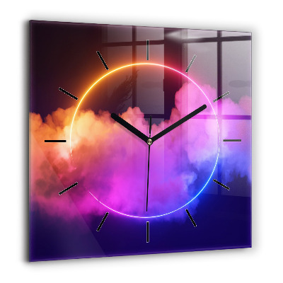 Horloge murale carrée 60x60 cm Fumée abstraite en 3D