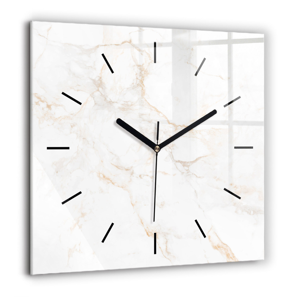 Pendule carrée en verre 60x60 cm Marbre élégant