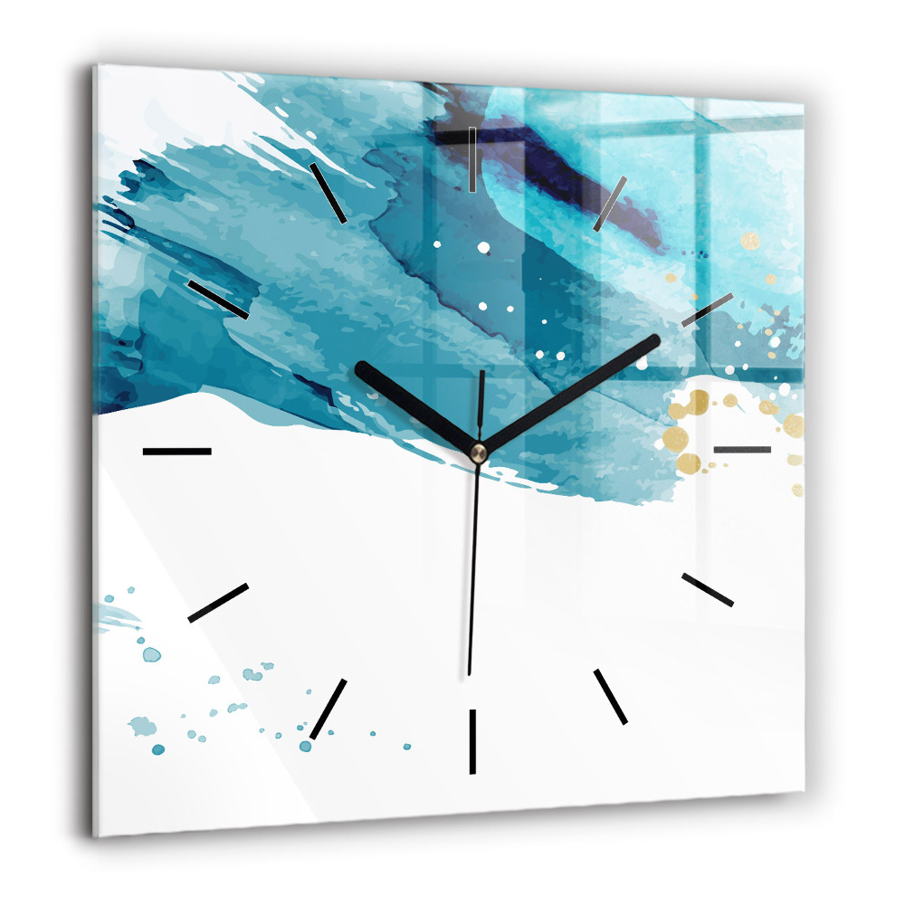 Horloge murale carrée 60x60 cm Coups de pinceau