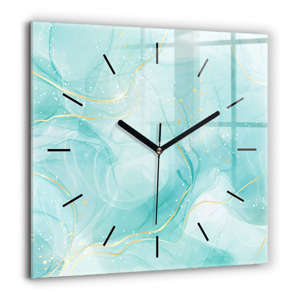 Pendule carrée en verre 60x60 cm Marbre abstrait