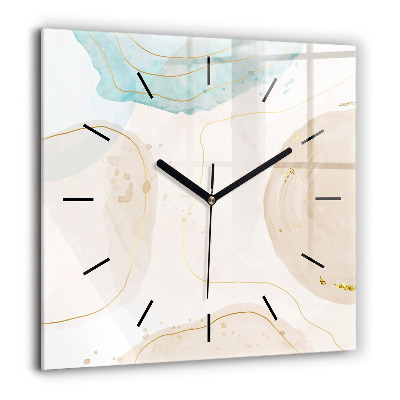 Horloge murale carrée 60x60 cm Taches d'aquarelle