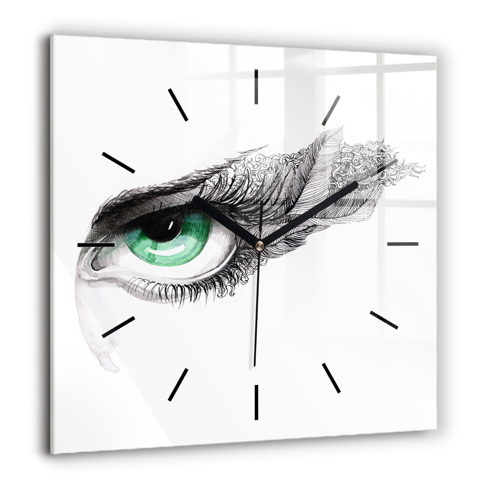 Horloge murale carrée 60x60 cm Oeil humain abstrait