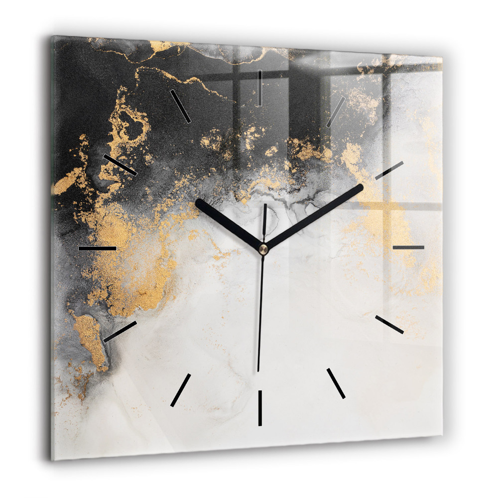 Horloge carrée en verre 60x60 cm Marbre artistique