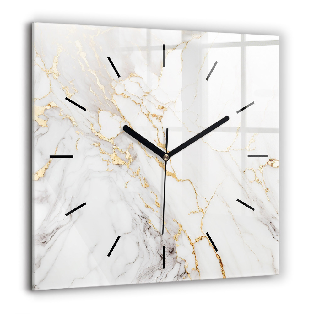 Pendule carrée en verre 60x60 cm Marbre décoratif