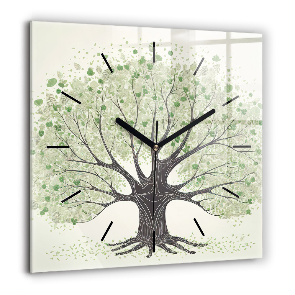 Horloge murale carrée 60x60 cm Grand arbre nature