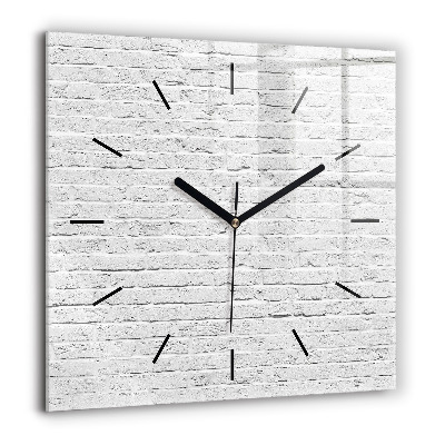 Horloge murale carrée 60x60 cm Mur de briques claires