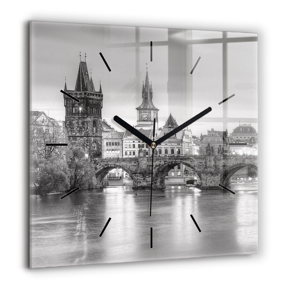 Horloge murale carrée 60x60 cm Pont Charles à Prague