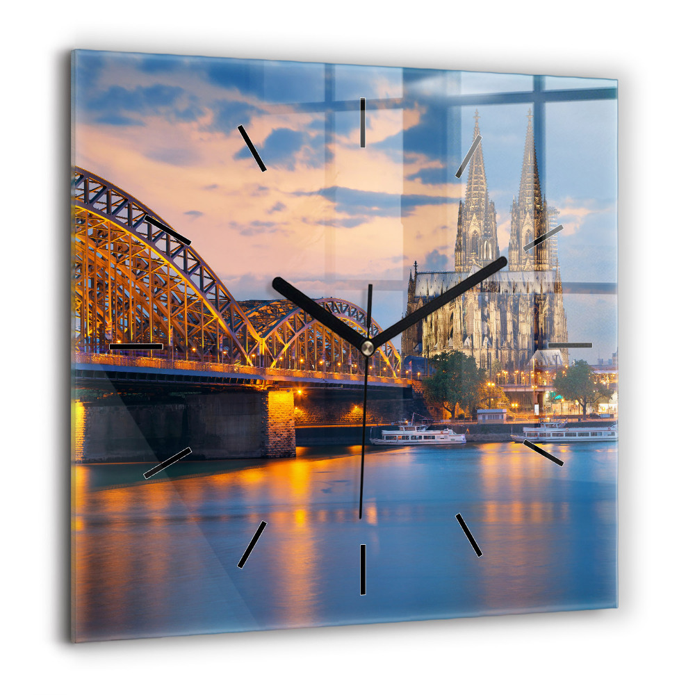 Horloge murale carrée 60x60 cm Vue de l'hôtel de ville