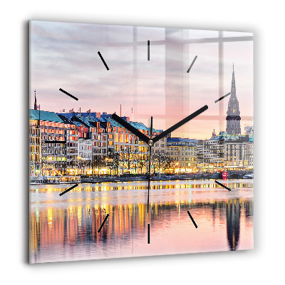 Horloge murale carrée 60x60 cm Alster à Hambourg