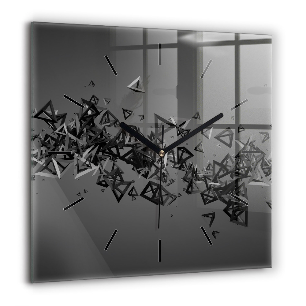 Horloge carrée en verre 60x60 cm Abstraction sombre