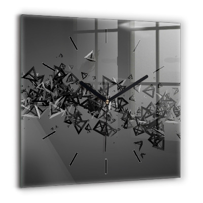Horloge carrée en verre 60x60 cm Abstraction sombre