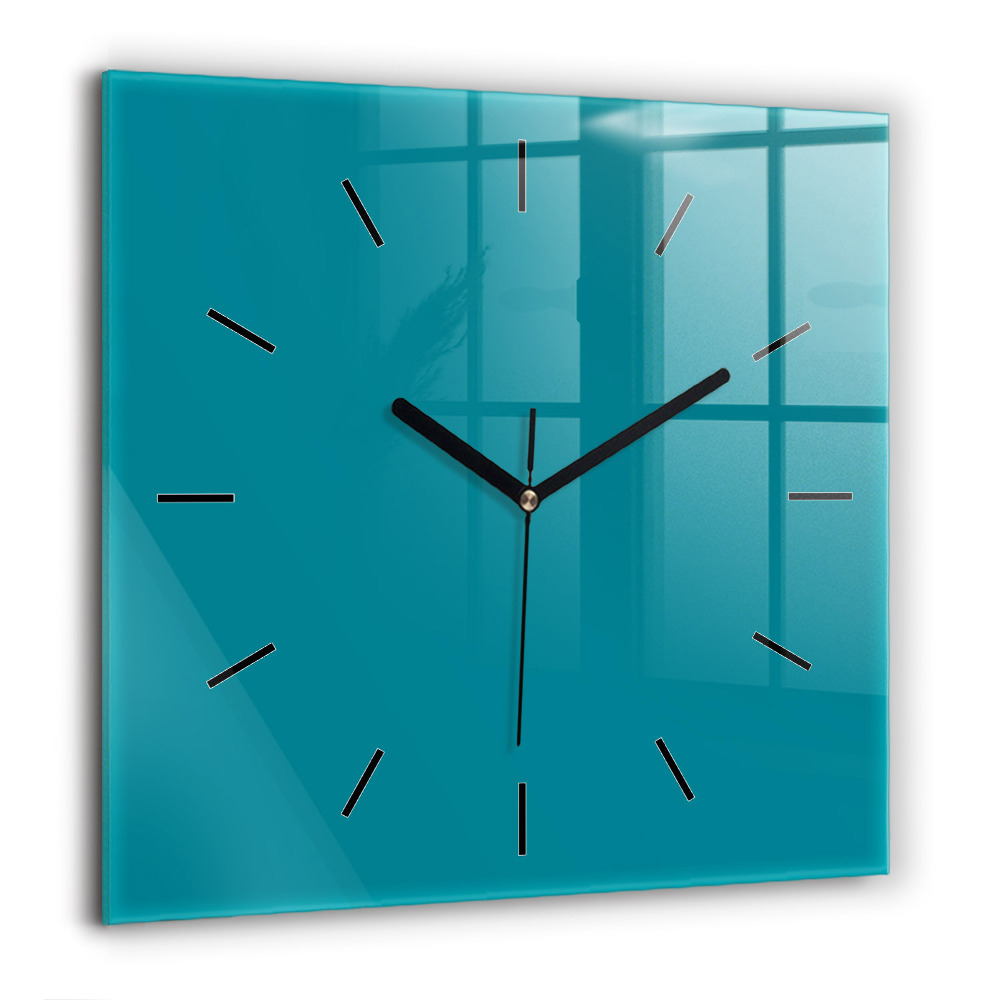 Horloge carrée en verre 60x60 cm Bleu marine