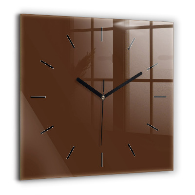 Horloge murale carrée 60x60 cm Marron