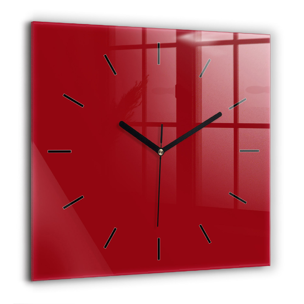 Horloge murale carrée 60x60 cm Rouge