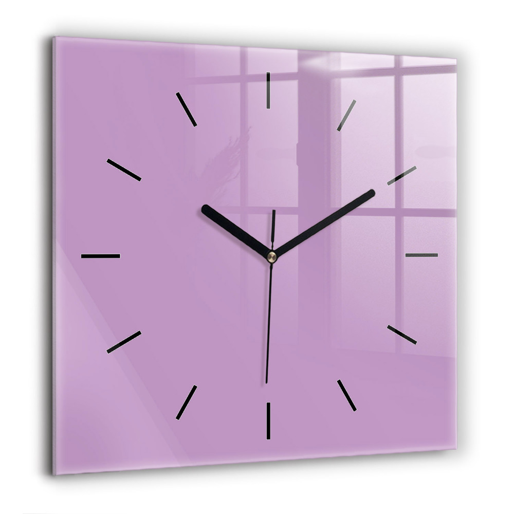 Pendule carrée en verre 60x60 cm Lilas