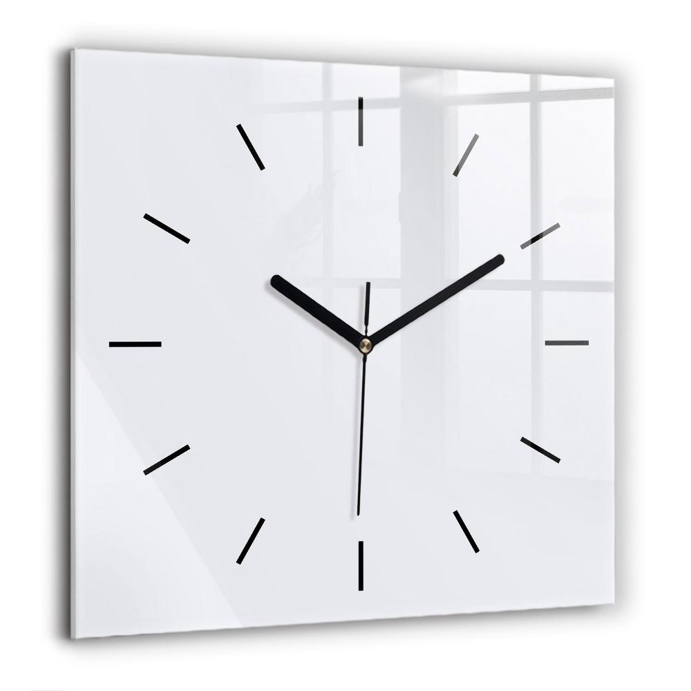 Horloge carrée en verre 60x60 cm Blanc