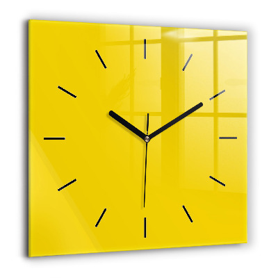 Horloge carrée en verre 60x60 cm Jaune