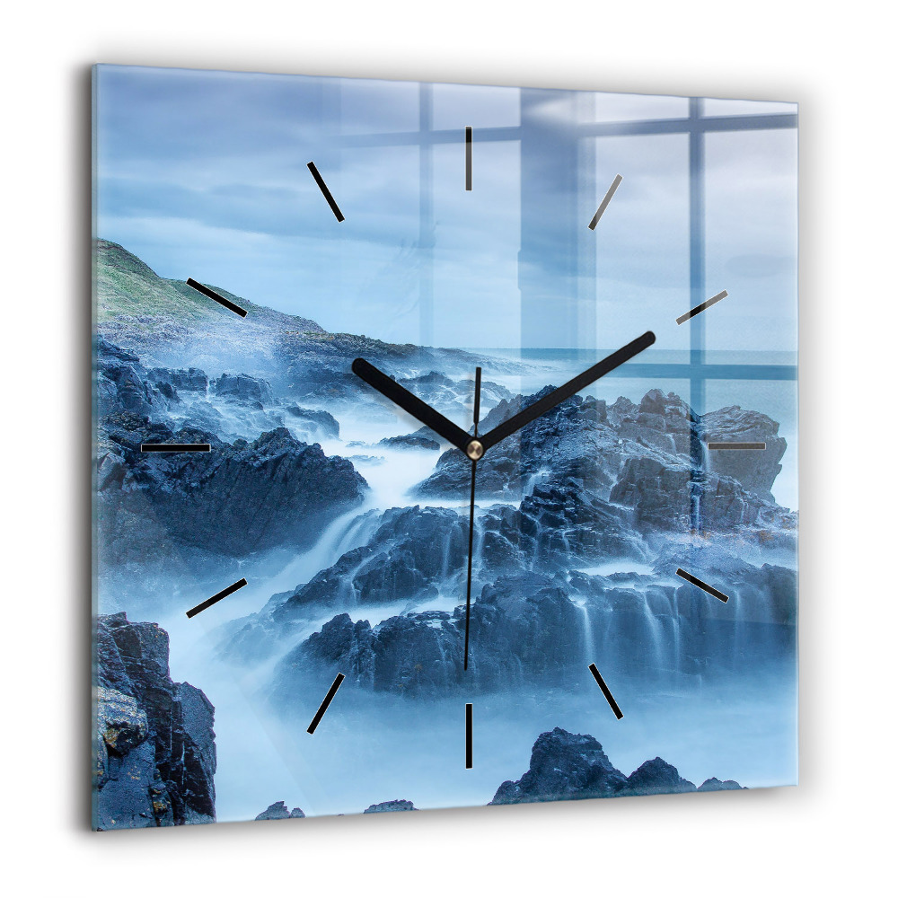Horloge carrée en verre 60x60 cm Phare